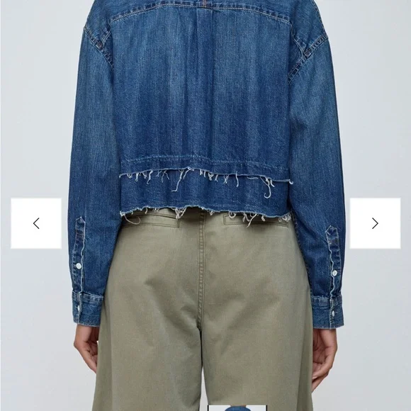 NWT! This season’s Moussy Vintage Blue Denim Tiered Leipsic Top - Picture 6 of 7